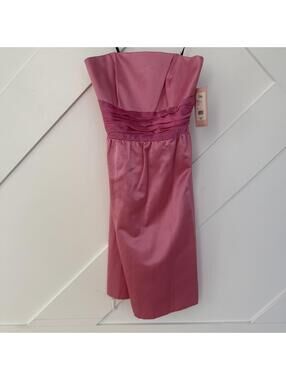 Vintage Lilly Pulitzer Natalia Hibiscus Pink Strapless Cocktail Dress Y2K
